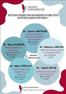 Koordinatörlüğümüz Tarafından Çeşitli Konularda Eğiticilerin Eğitimi Düzenlenecektir.